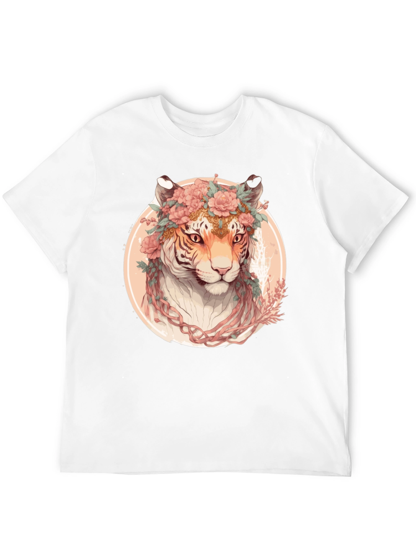 Floral Tiger Graphic T-Shirt - Unique Artistic Design