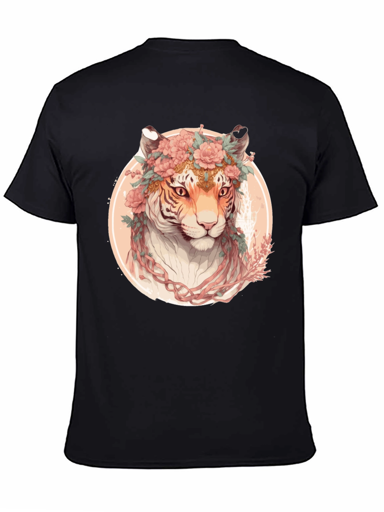 Floral Tiger Graphic T-Shirt - Unique Artistic Design