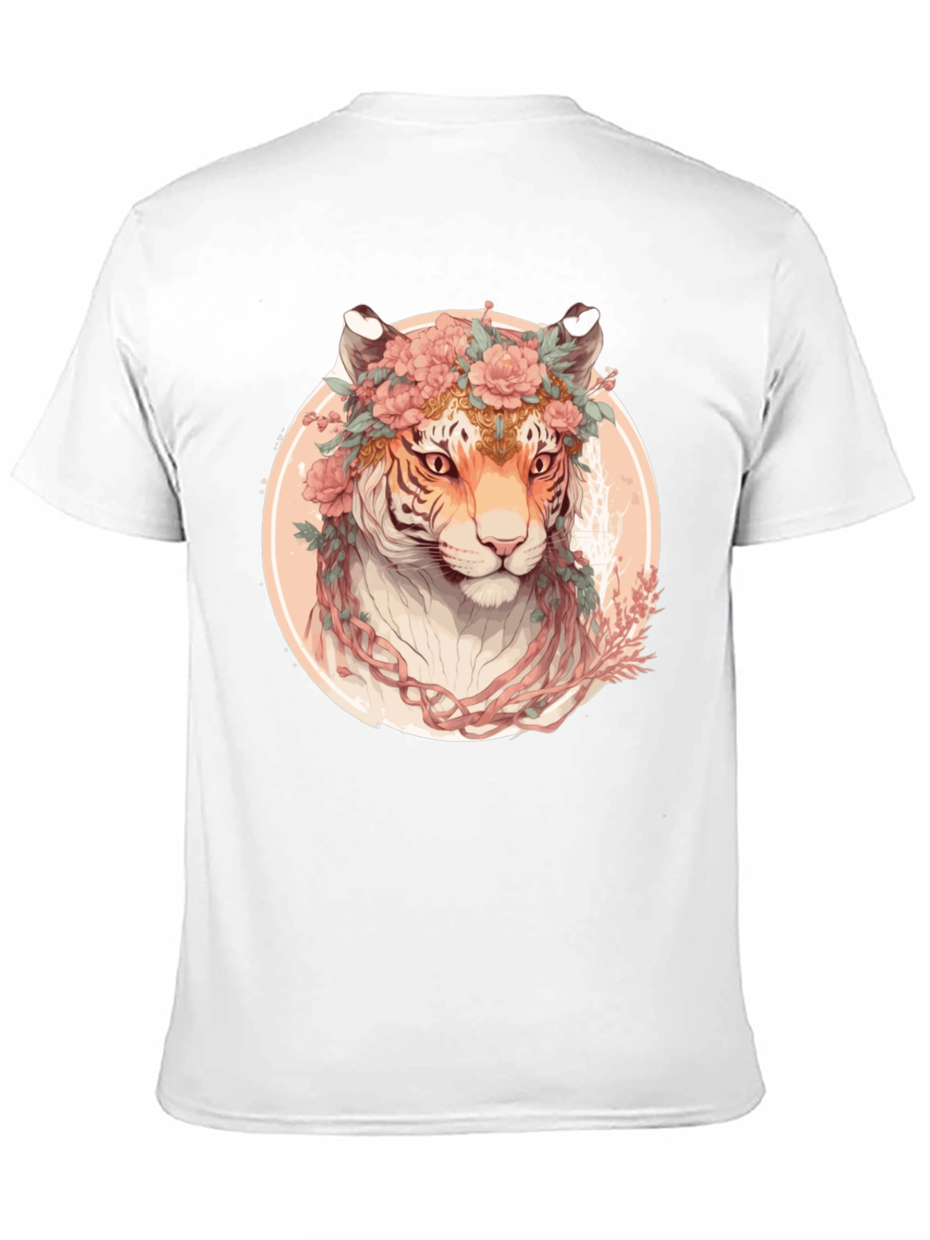 Floral Tiger Graphic T-Shirt - Unique Artistic Design