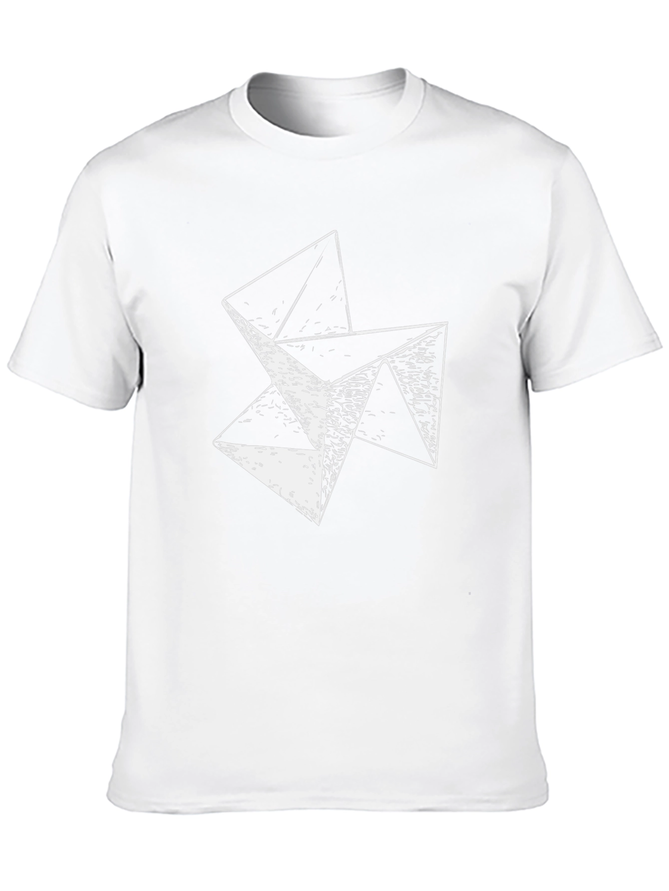 Abstract Geometric Triangle Graphic Tee - Black