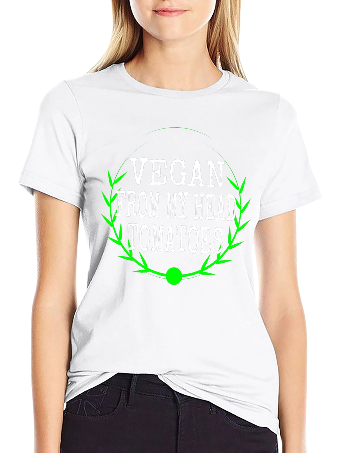 Vegan From My Head Tomatoes Graphic Tee - Black