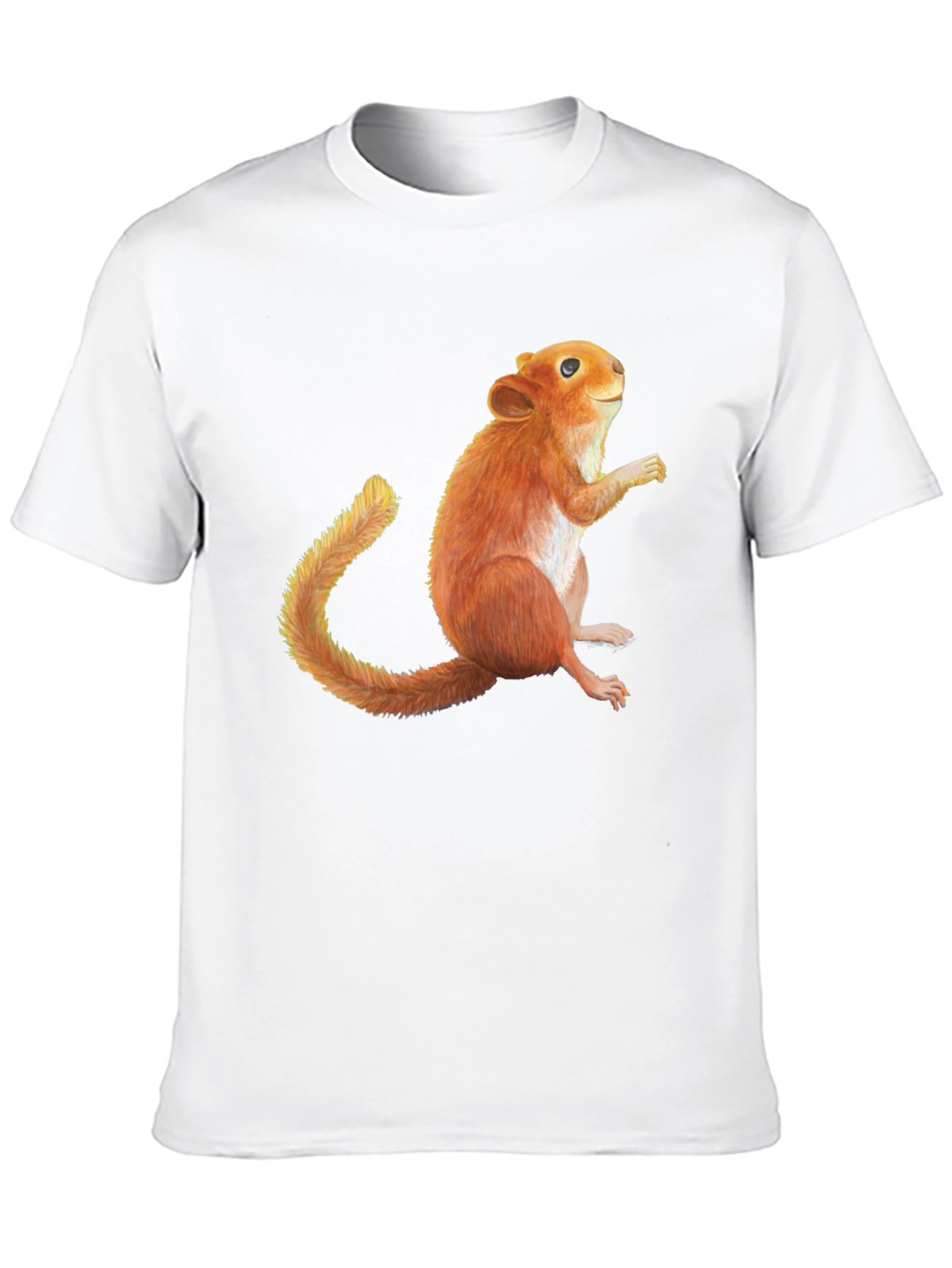 Squirrel Graphic Print Black T-Shirt