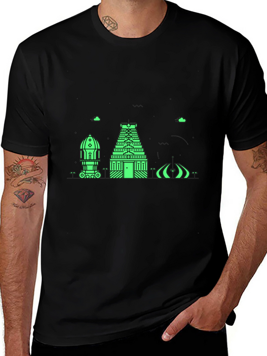 Architectural Graphic Tee - Modern Black T-Shirt