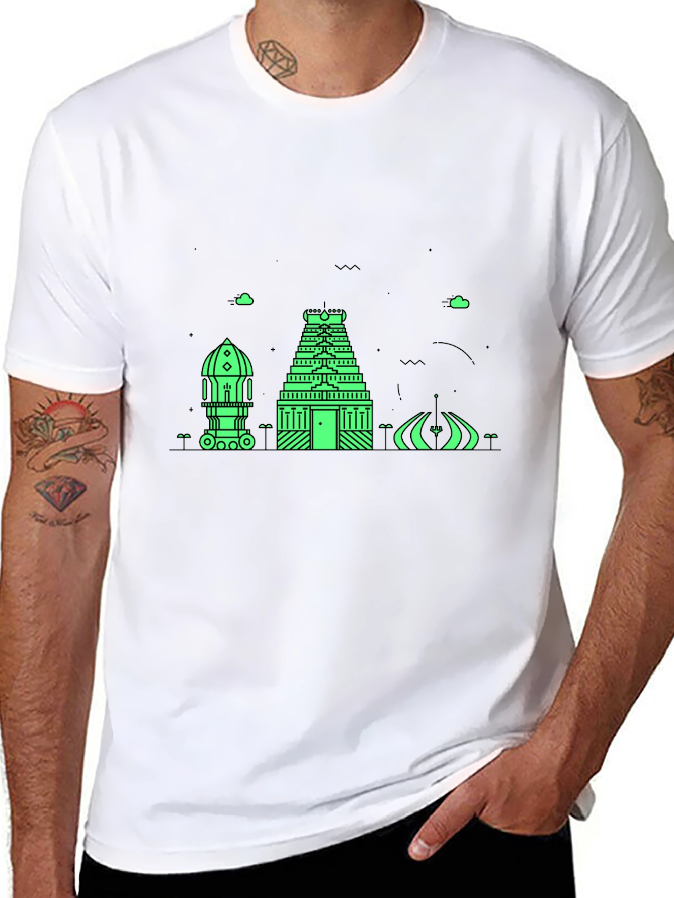 Architectural Graphic Tee - Modern Black T-Shirt