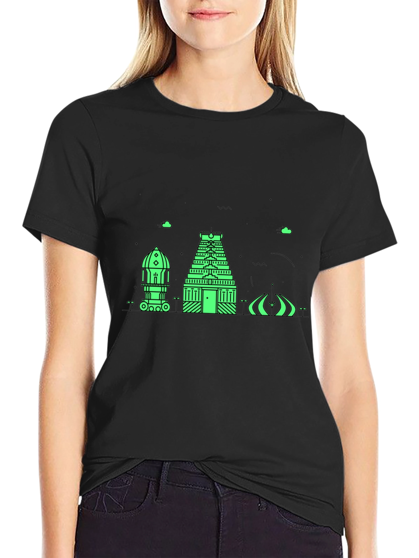 Architectural Graphic Tee - Modern Black T-Shirt