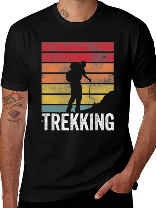 Trekking Adventure Tee - Hiking Silhouette T-Shirt