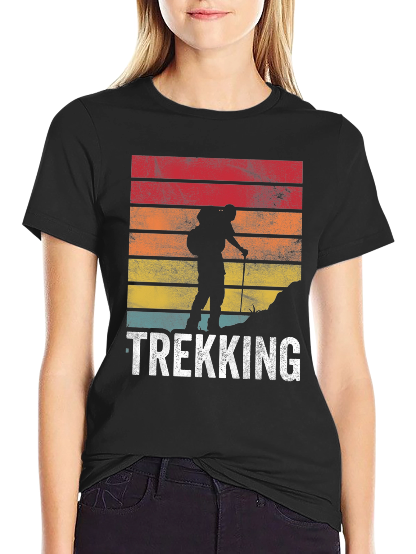 Trekking Adventure Tee - Hiking Silhouette T-Shirt