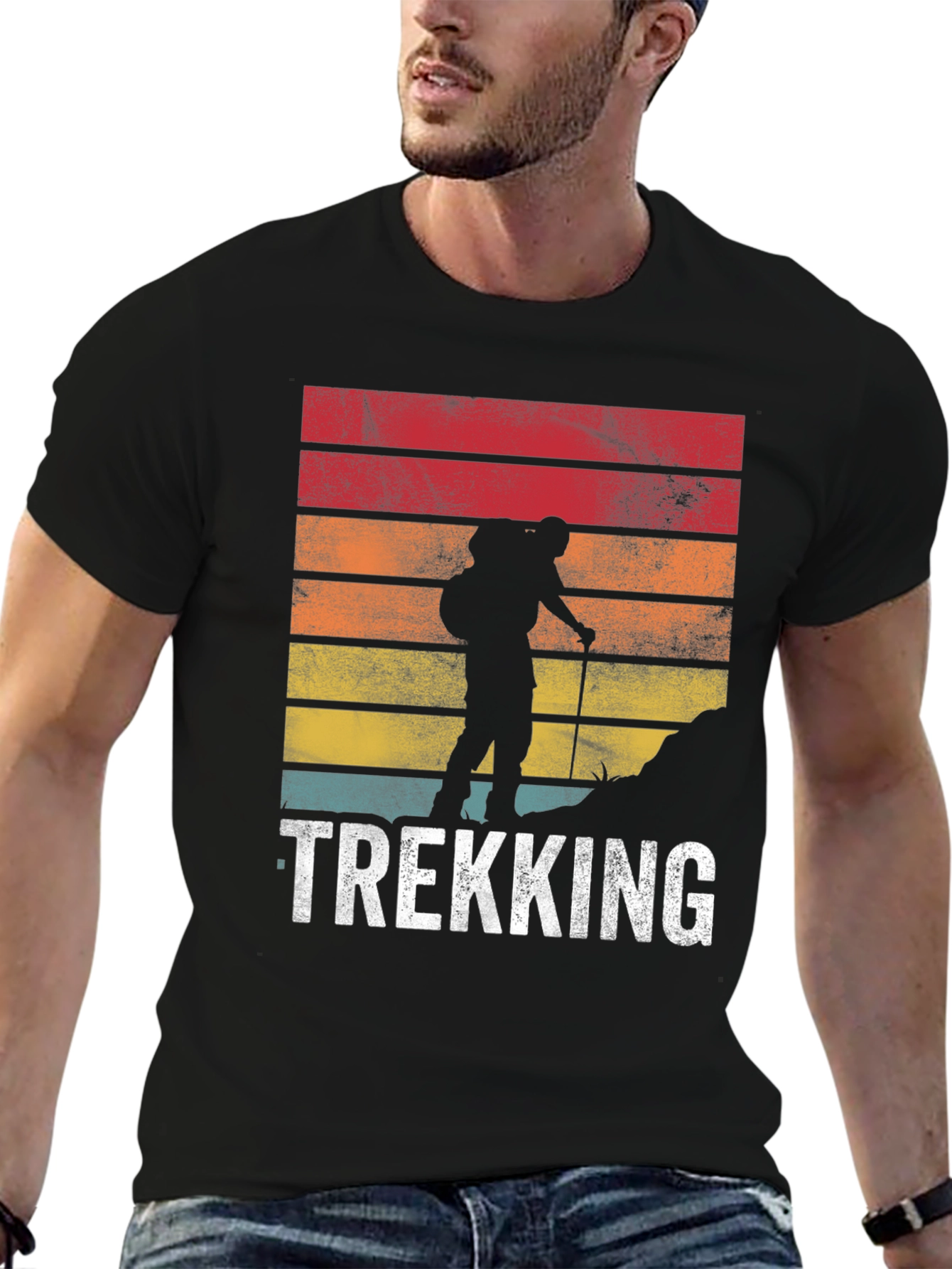 Trekking Adventure Tee - Hiking Silhouette T-Shirt