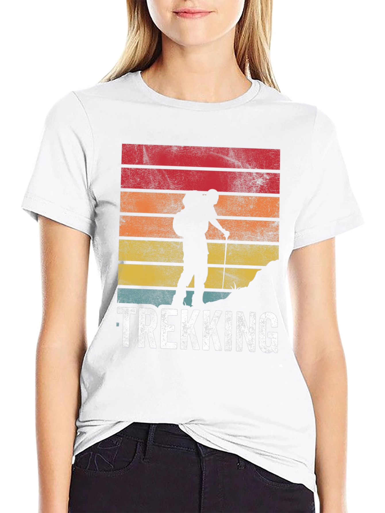 Trekking Adventure Tee - Hiking Silhouette T-Shirt
