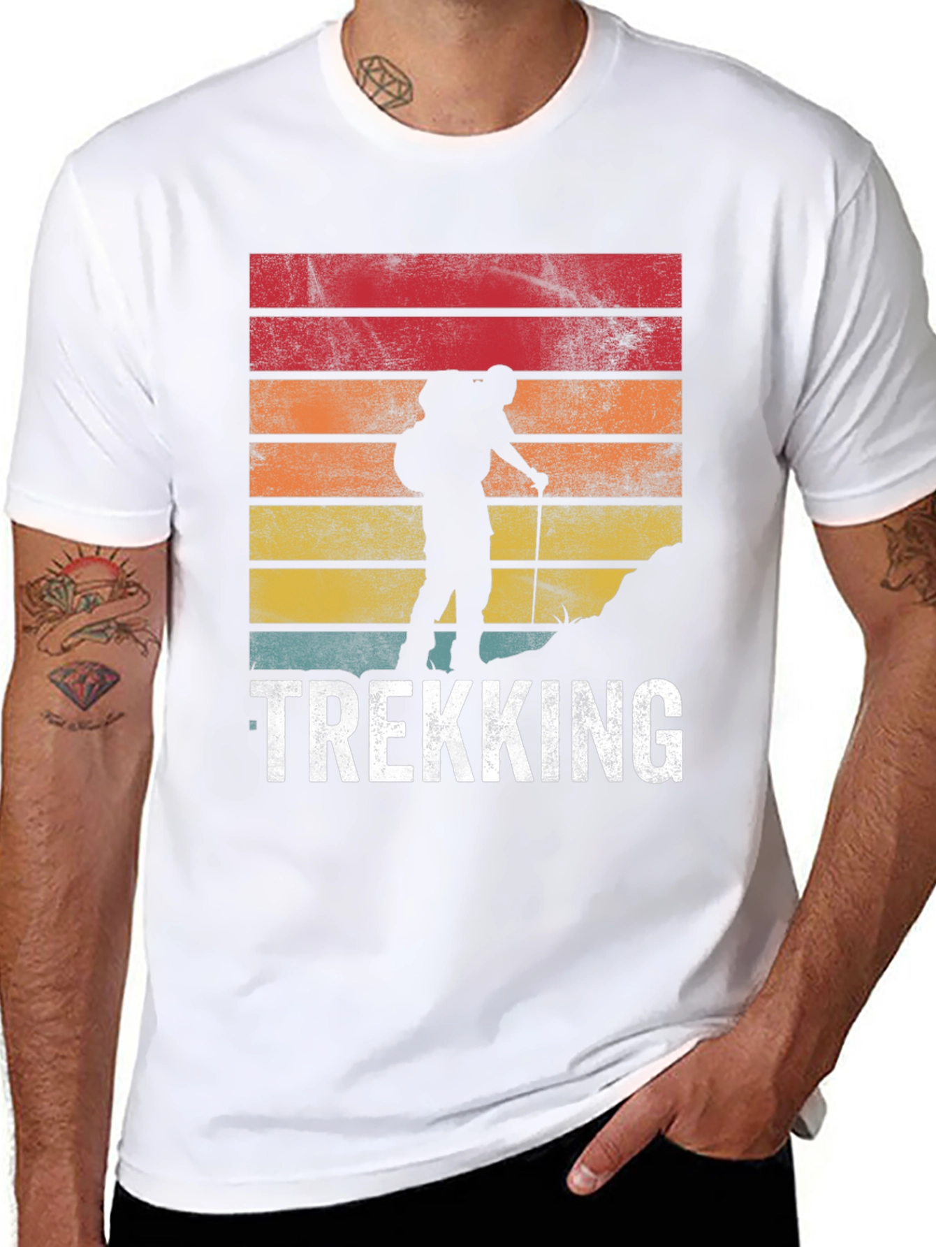 Trekking Adventure Tee - Hiking Silhouette T-Shirt