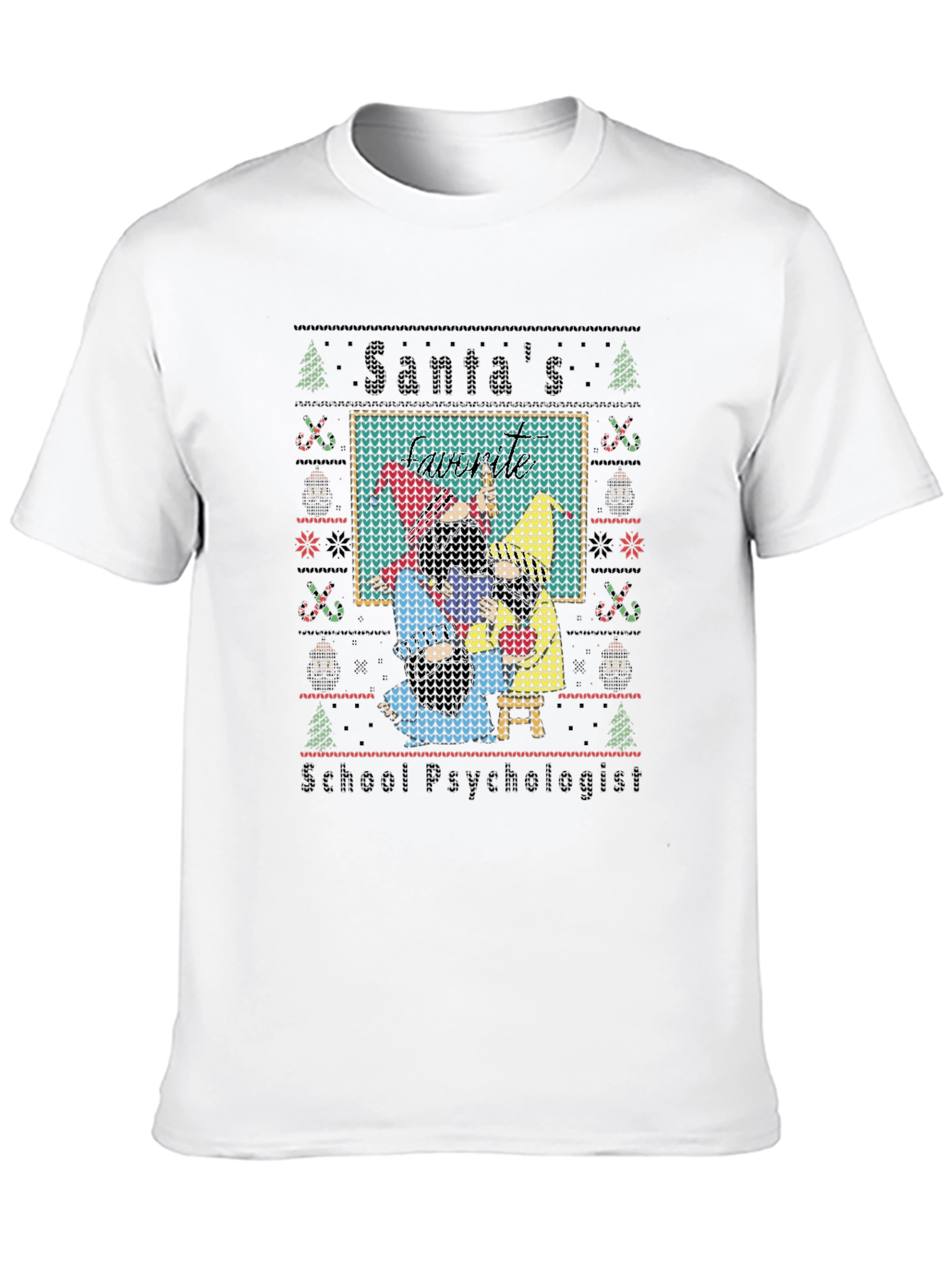 Santas School Psychologist Ugly Christmas Sweater T-Shirt