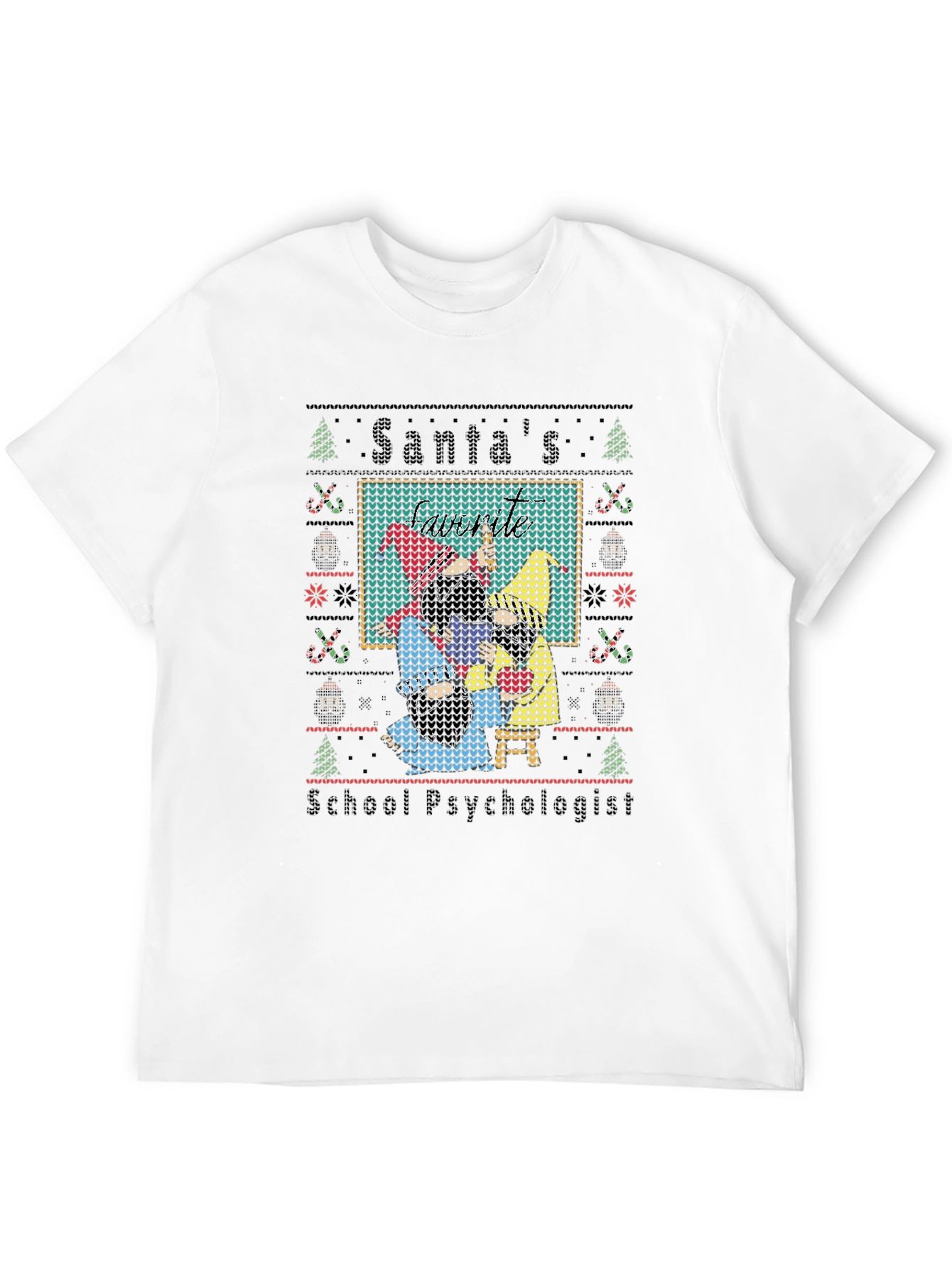 Santas School Psychologist Ugly Christmas Sweater T-Shirt