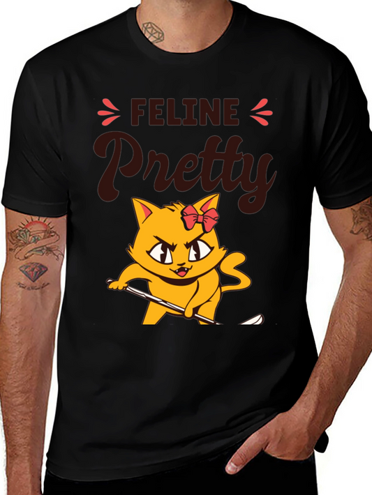 Feline Pretty Cat T-Shirt - Cute and Stylish Black Tee