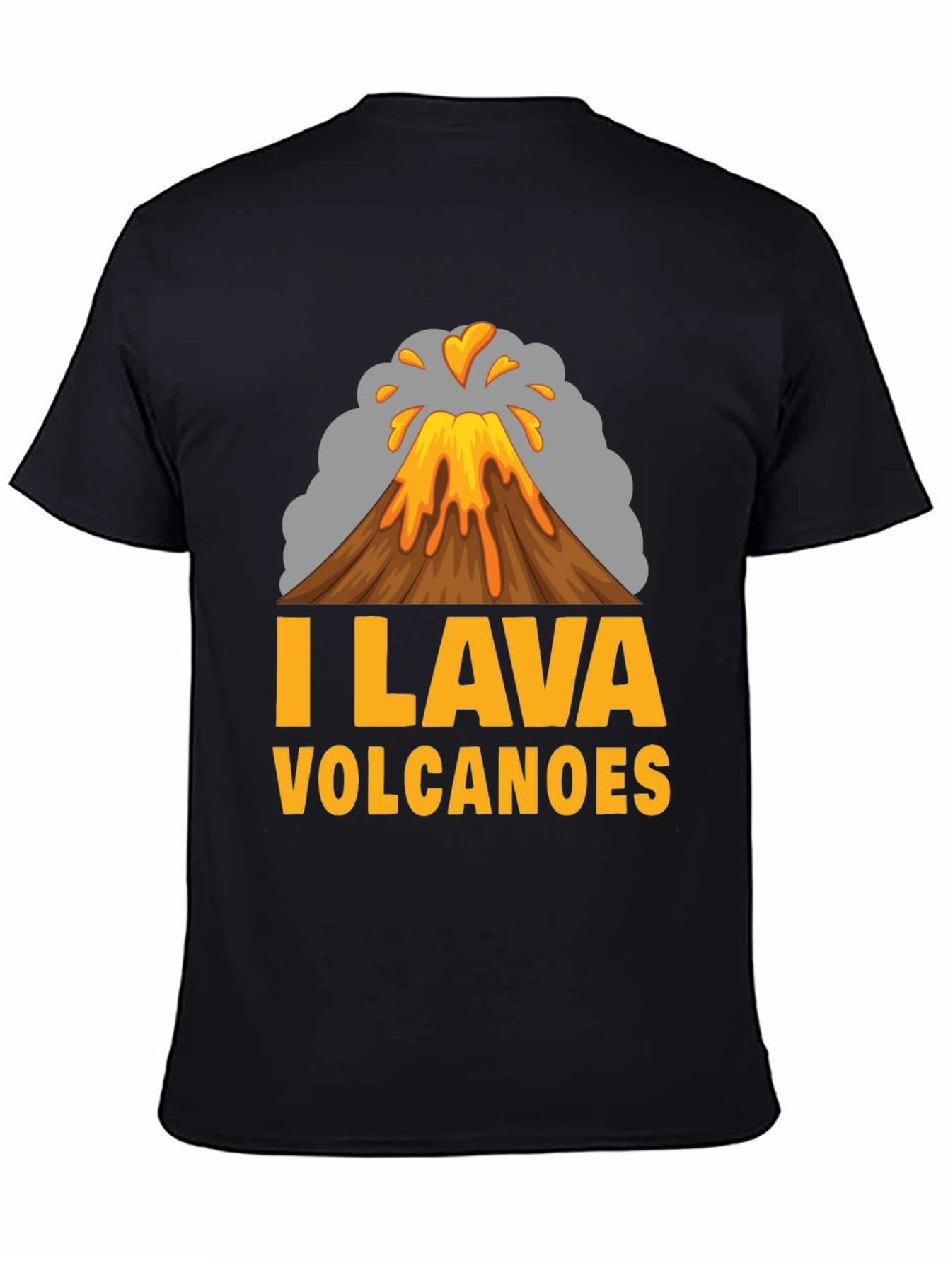 I Lava Volcanoes Mens Black T-Shirt - Graphic Print