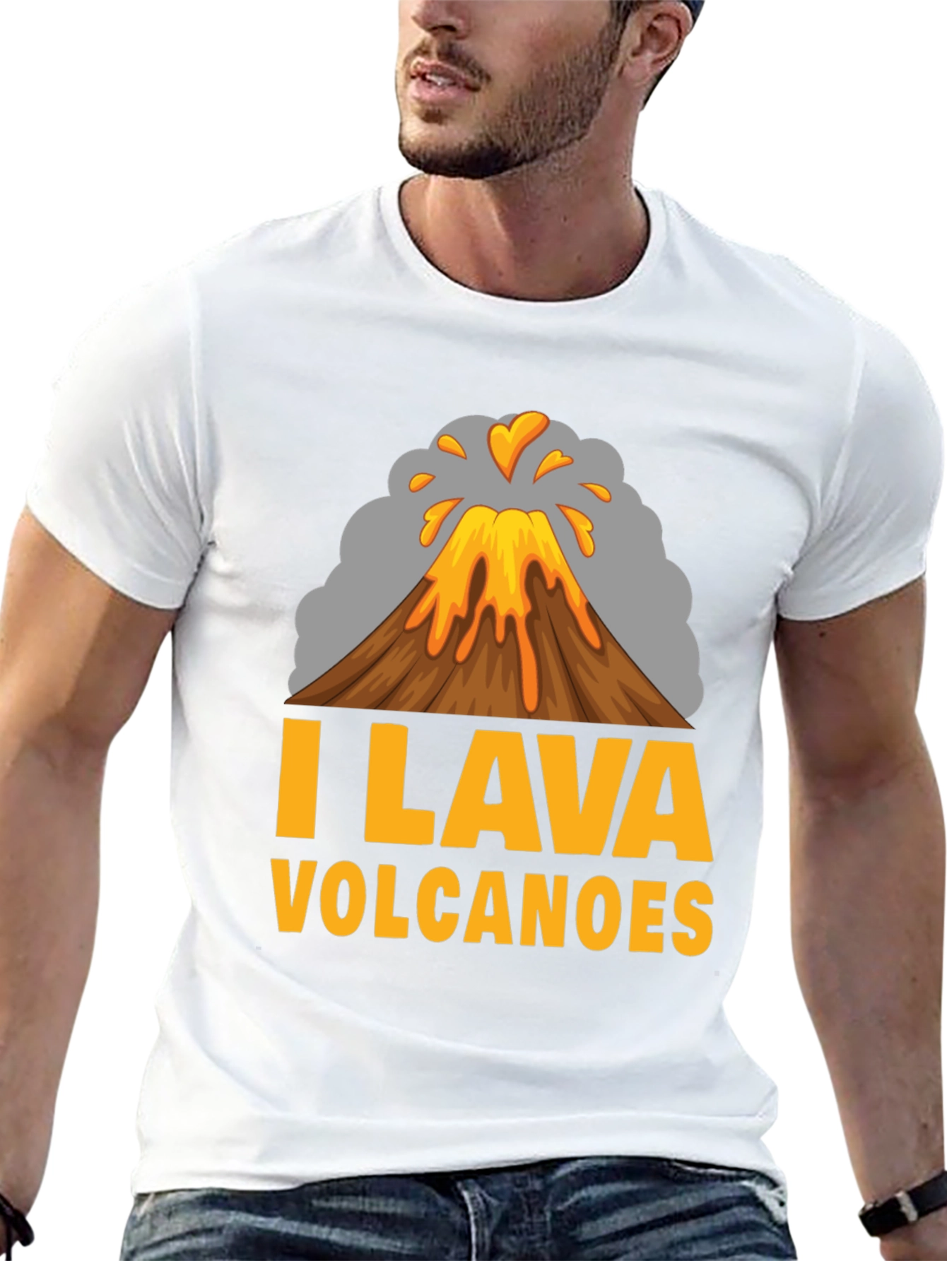 I Lava Volcanoes Mens Black T-Shirt - Graphic Print