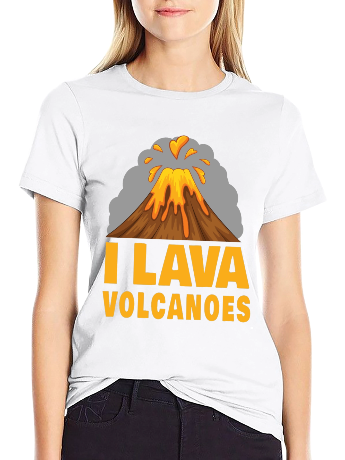 I Lava Volcanoes Mens Black T-Shirt - Graphic Print