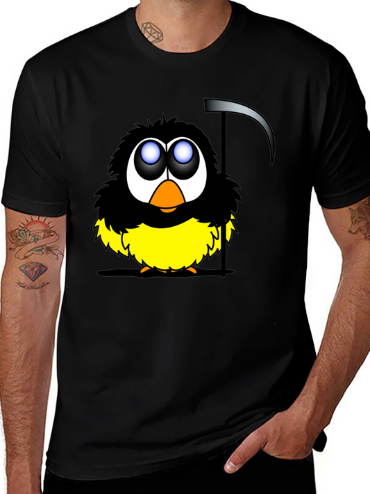 Grim Reaper Bird Graphic Black T-Shirt