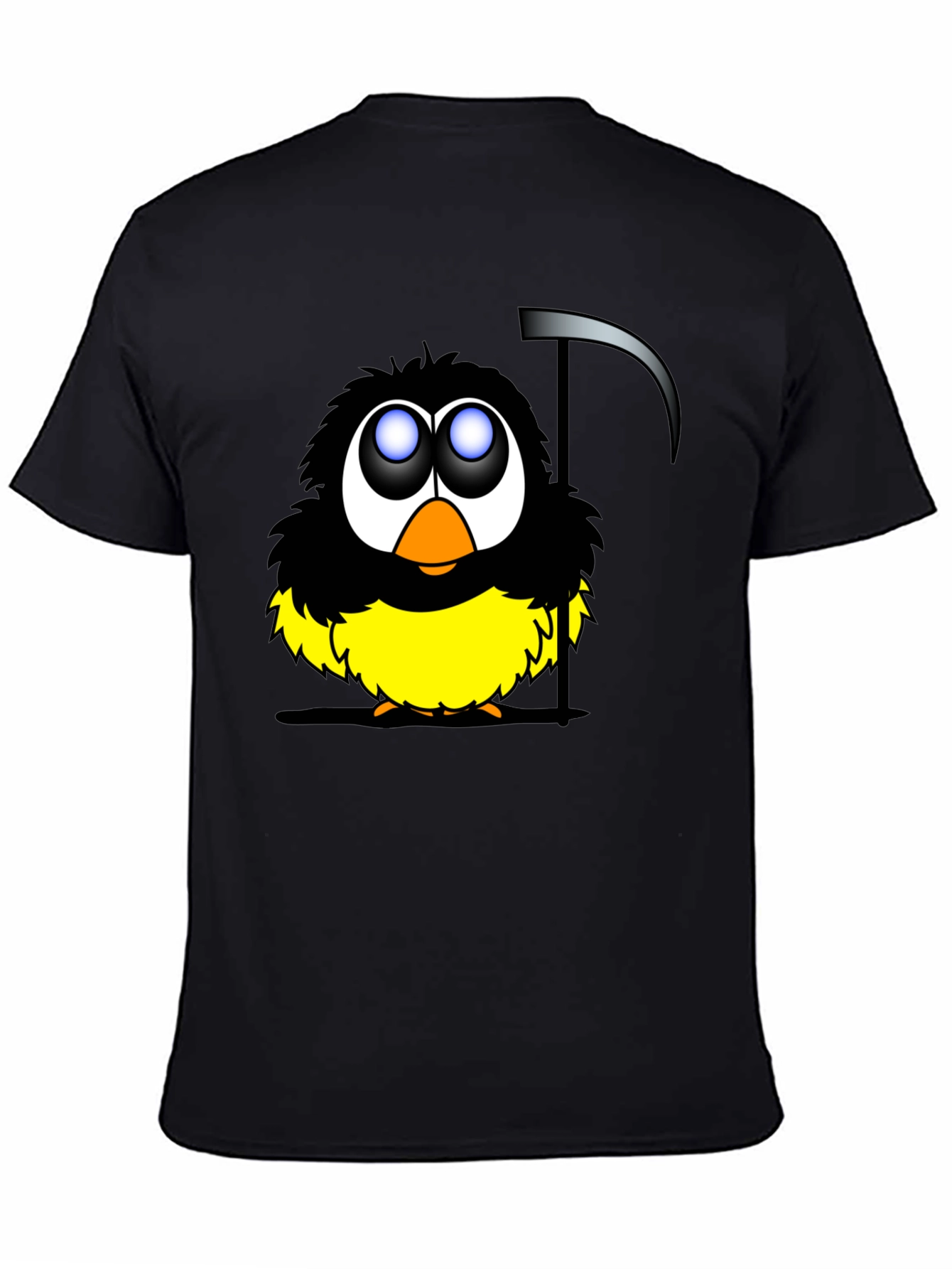 Grim Reaper Bird Graphic Black T-Shirt