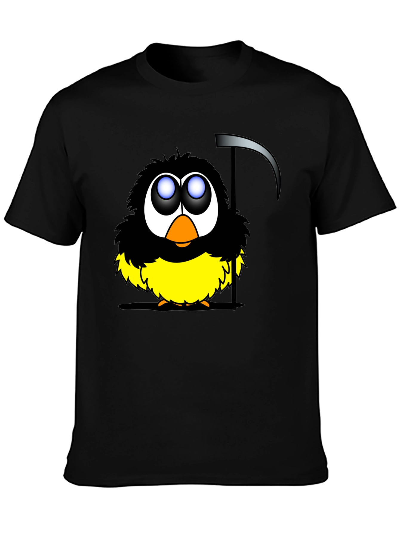 Grim Reaper Bird Graphic Black T-Shirt
