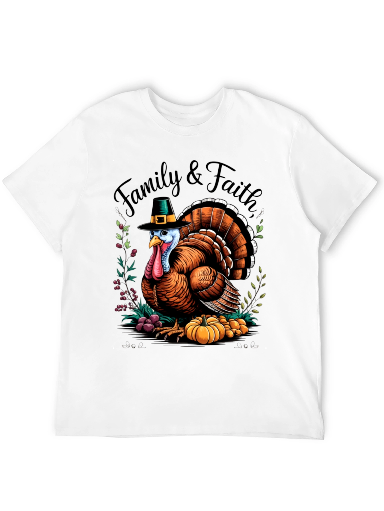 Family & Faith Thanksgiving Turkey Graphic Tee