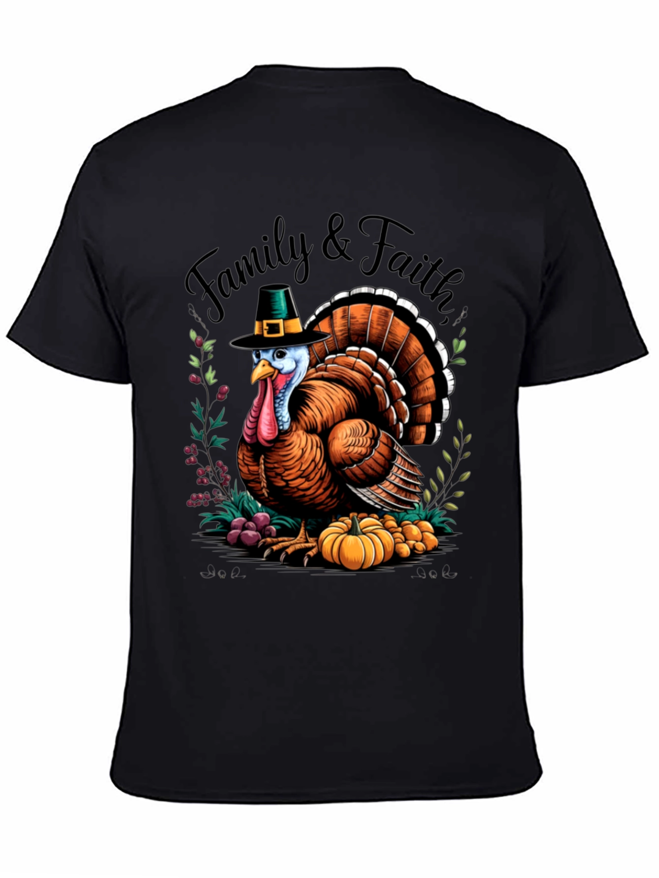 Family & Faith Thanksgiving Turkey Graphic Tee