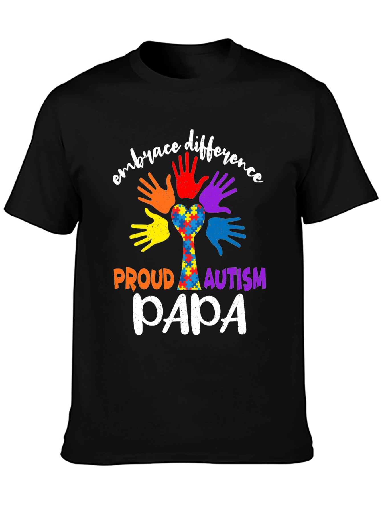 Proud Autism Papa Embrace Difference T-Shirt