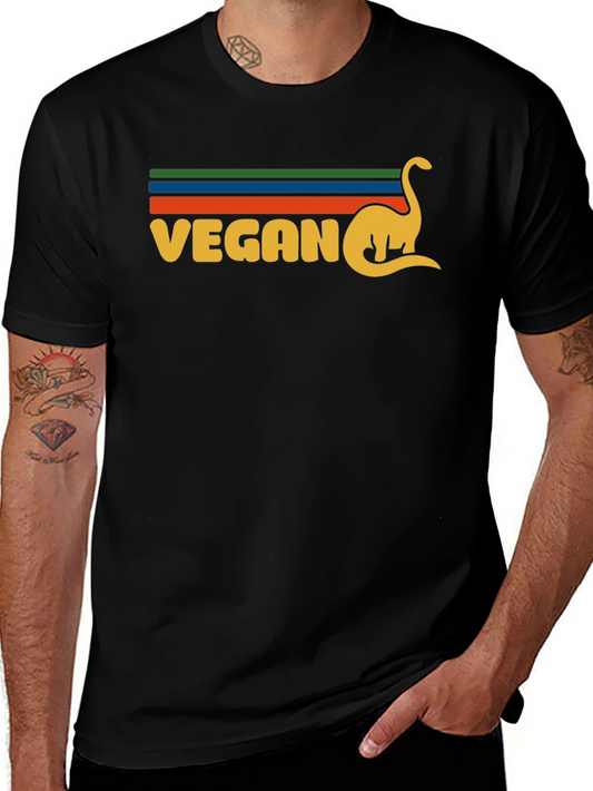 Vegan Dinosaur Graphic T-Shirt Retro Design