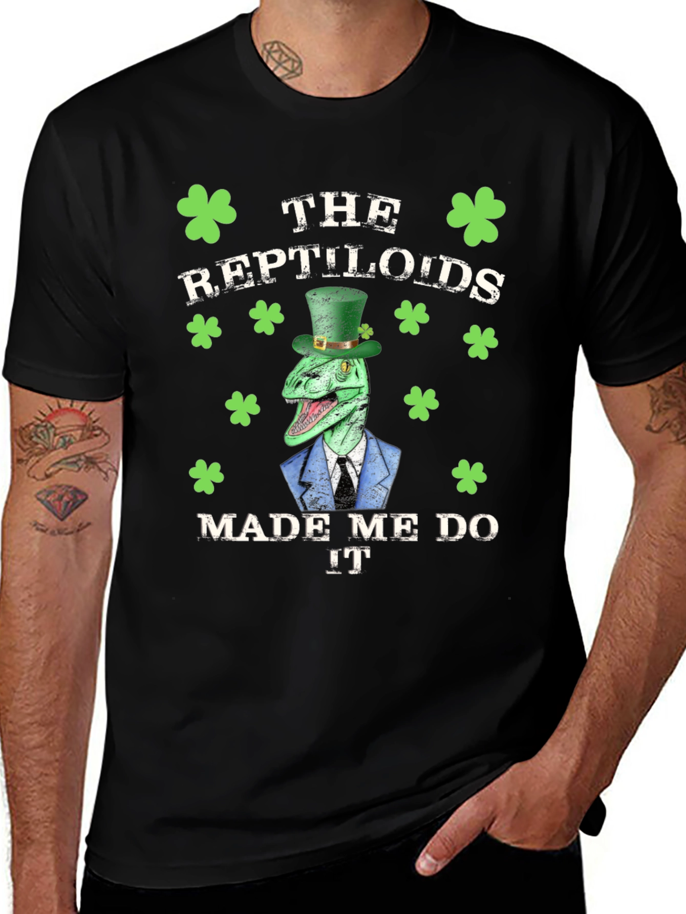 Reptiloids St Patricks Day Graphic T-Shirt