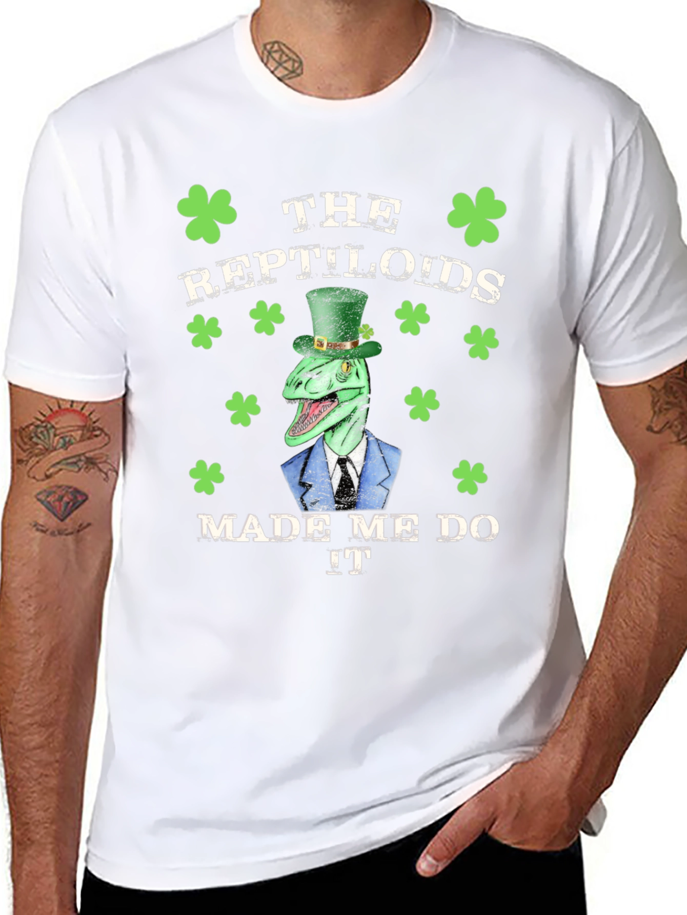 Reptiloids St Patricks Day Graphic T-Shirt