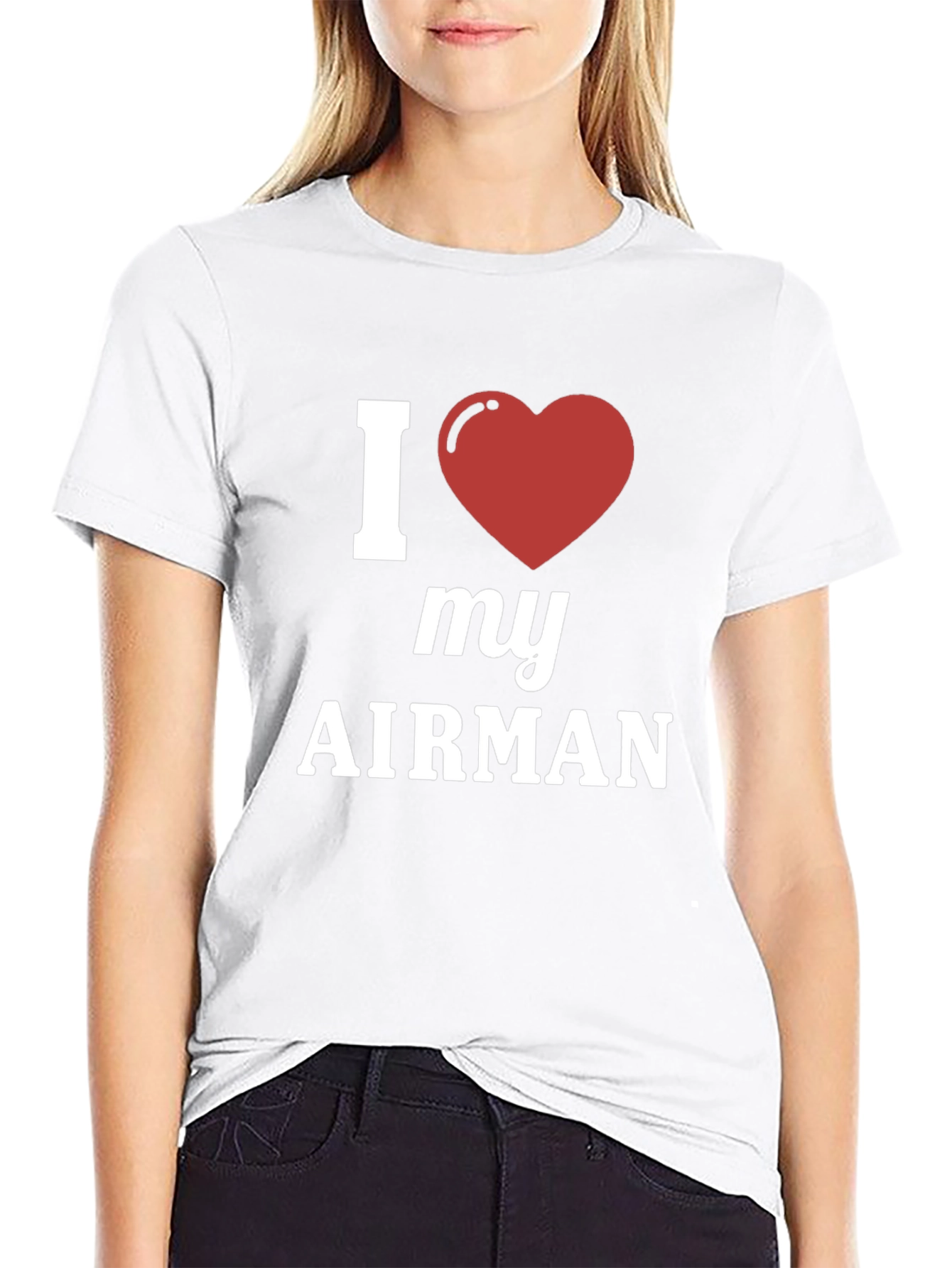 I Love My Airman Graphic Tee - Heart Design