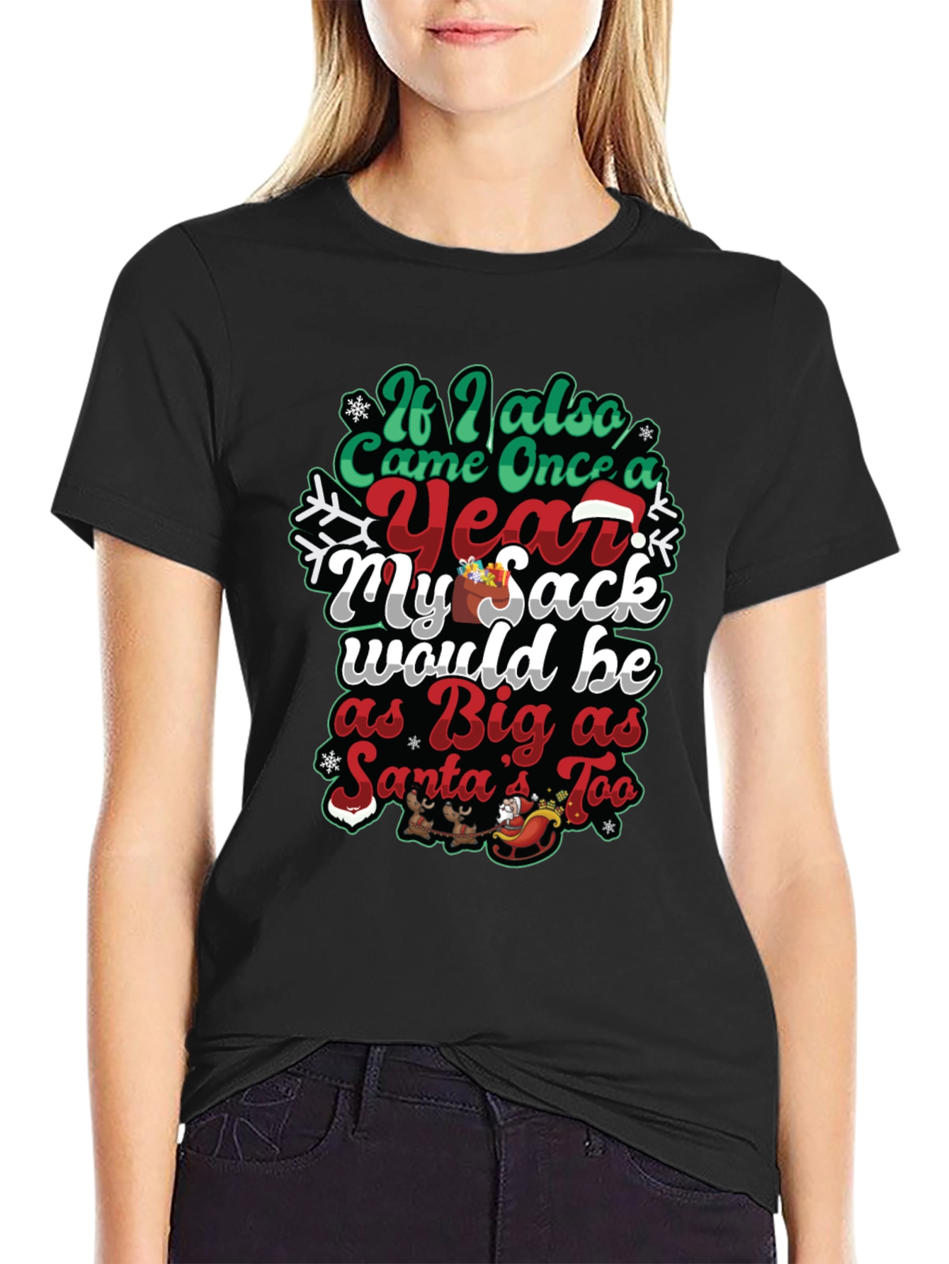 Humorous Christmas Santa Sack Graphic Tee