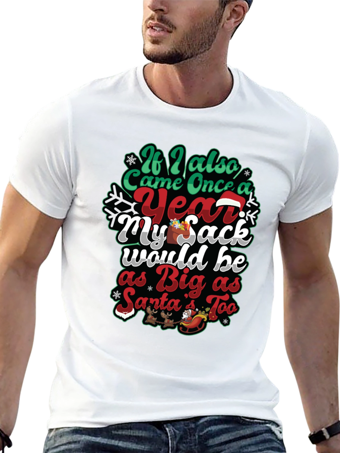 Humorous Christmas Santa Sack Graphic Tee