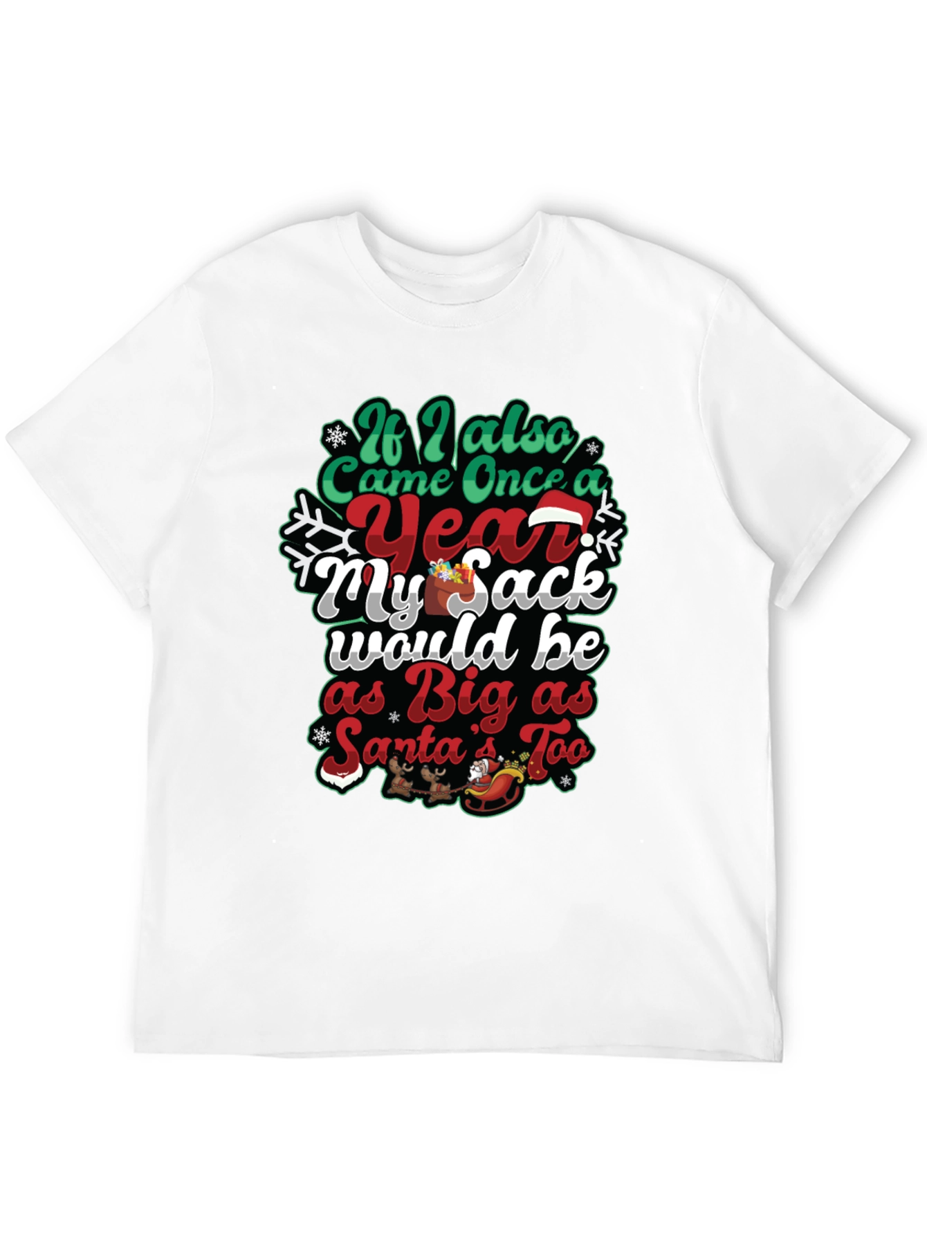 Humorous Christmas Santa Sack Graphic Tee