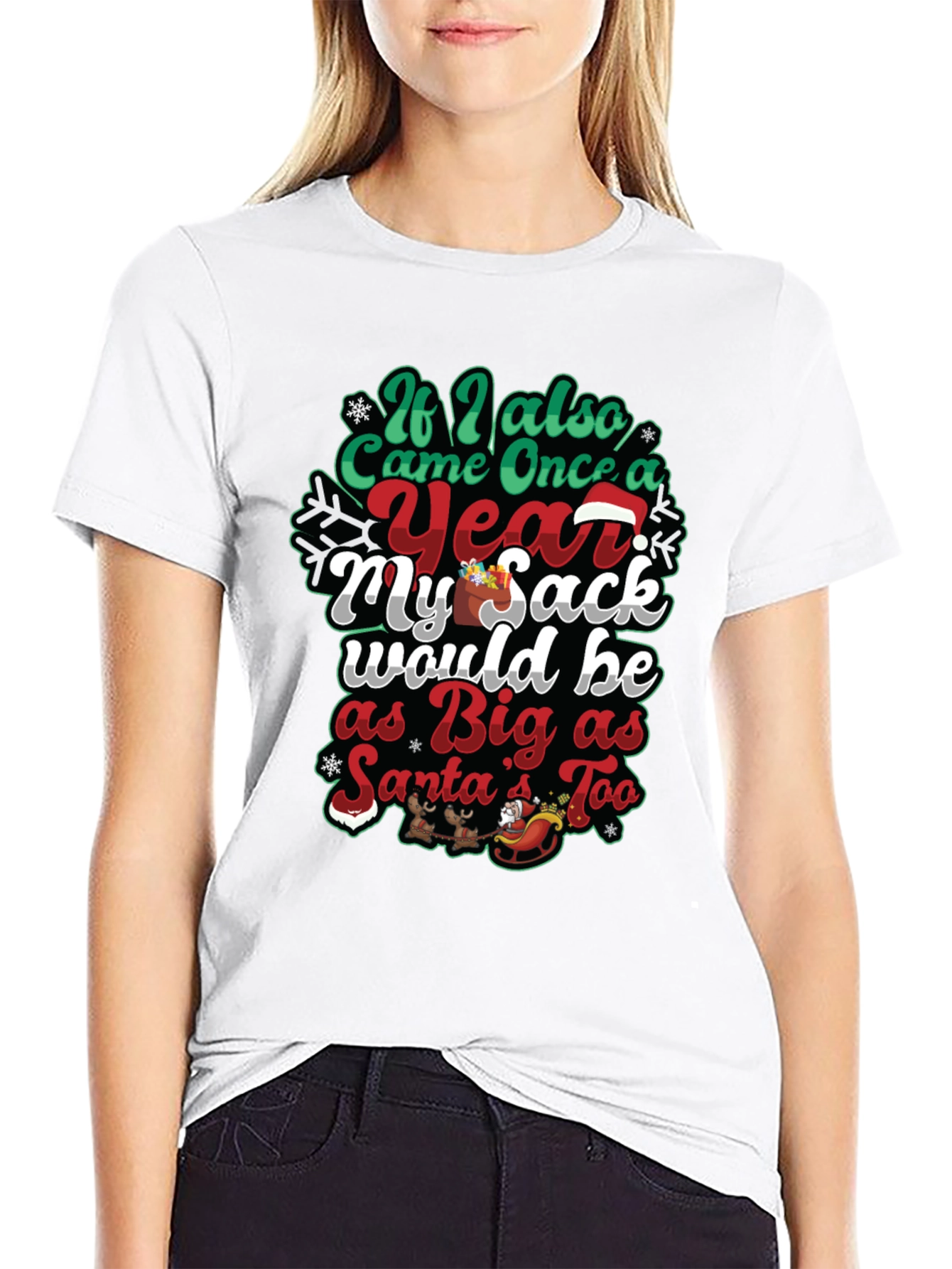 Humorous Christmas Santa Sack Graphic Tee