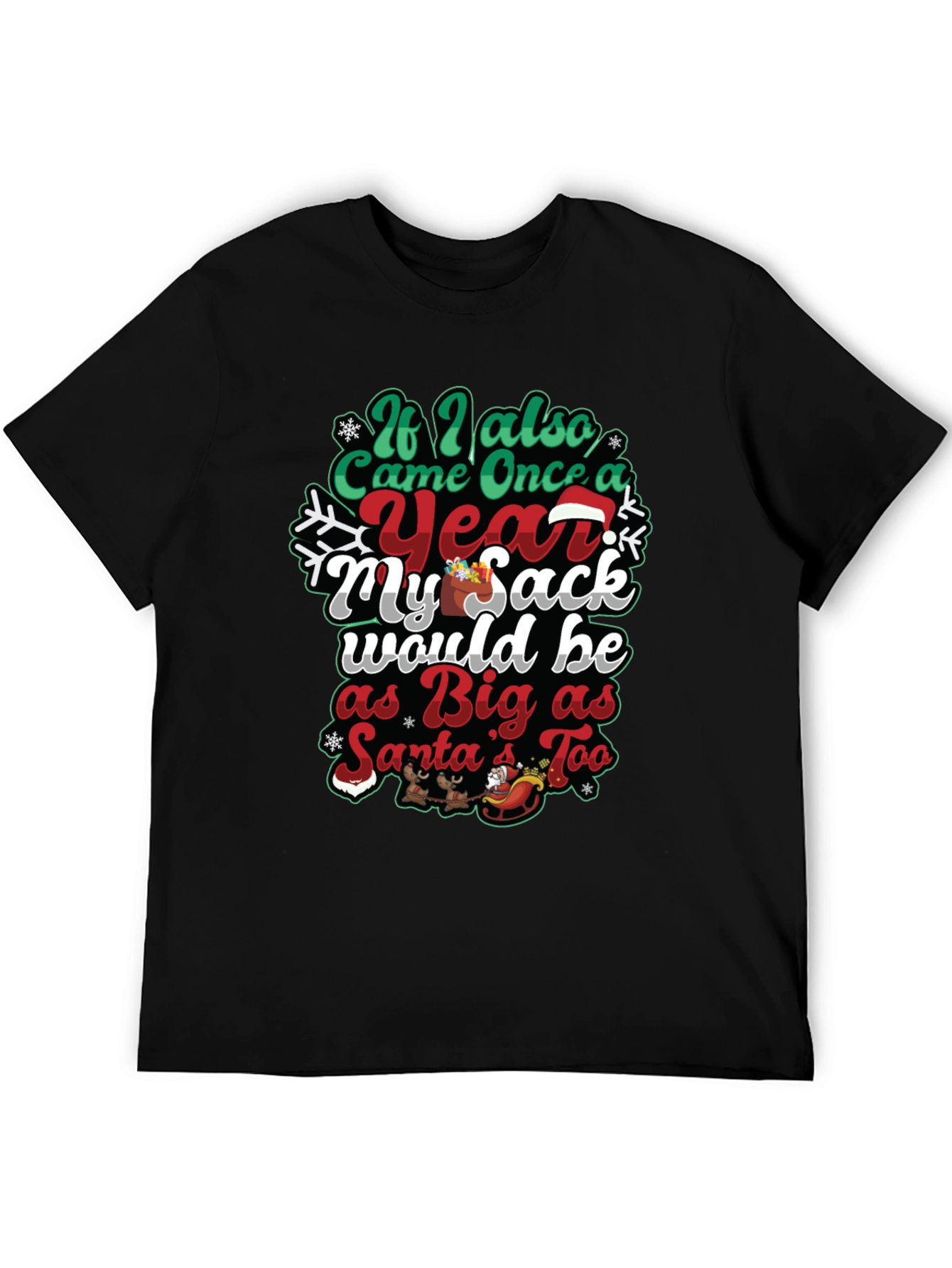 Humorous Christmas Santa Sack Graphic Tee