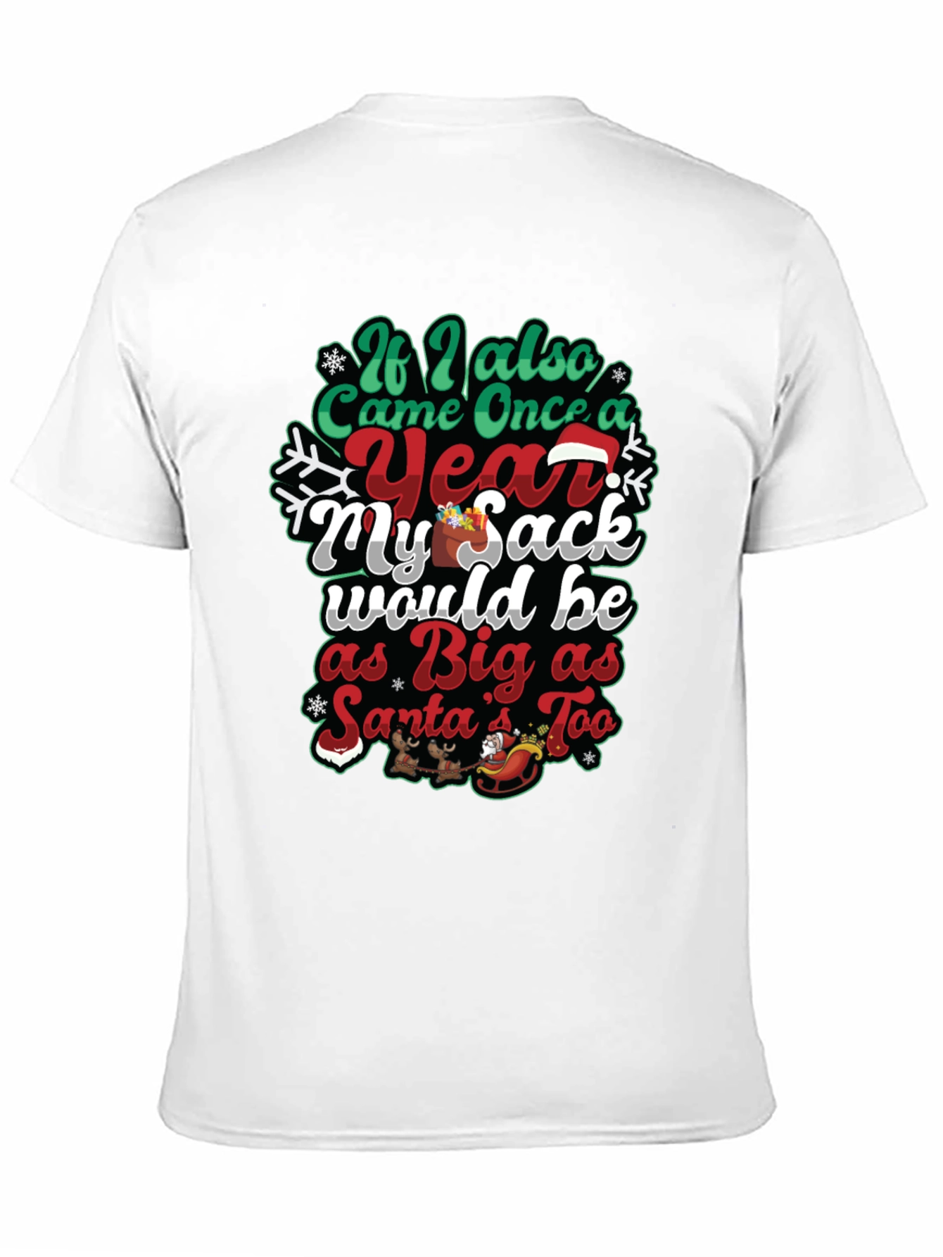 Humorous Christmas Santa Sack Graphic Tee
