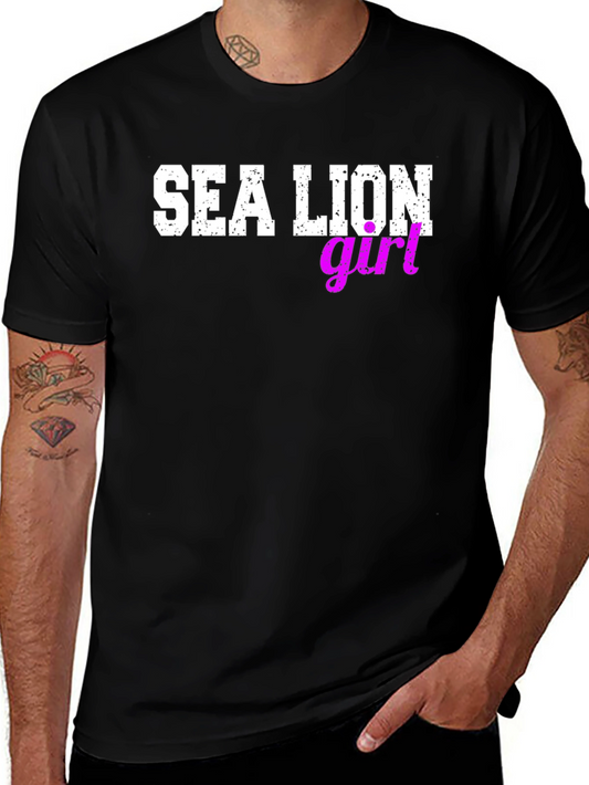 Sea Lion Girl Graphic Tee - Black