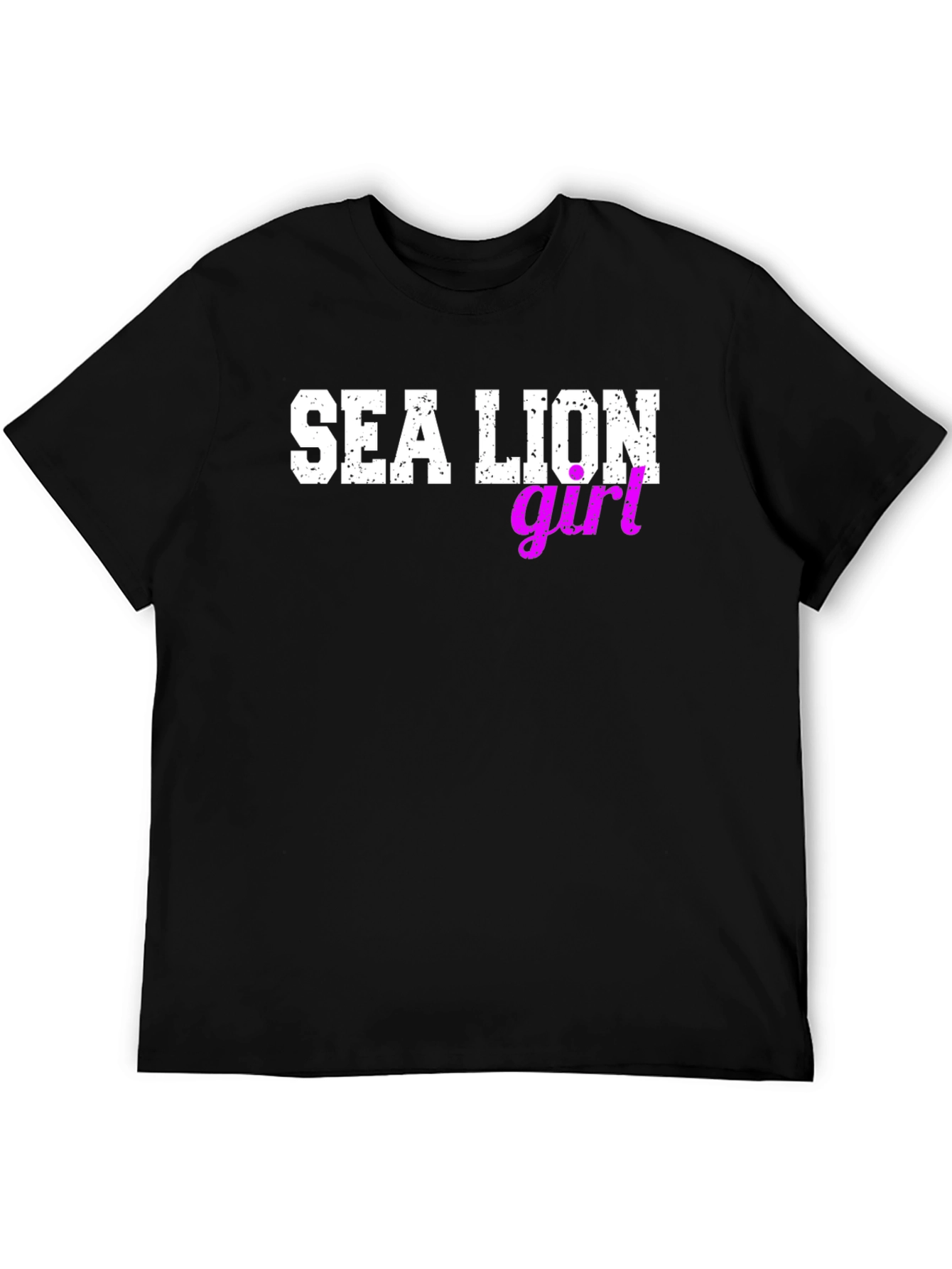 Sea Lion Girl Graphic Tee - Black