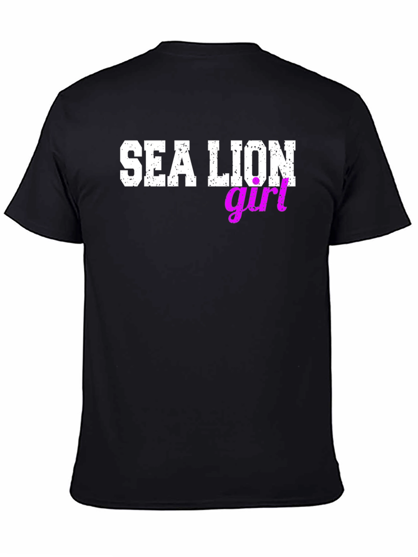 Sea Lion Girl Graphic Tee - Black