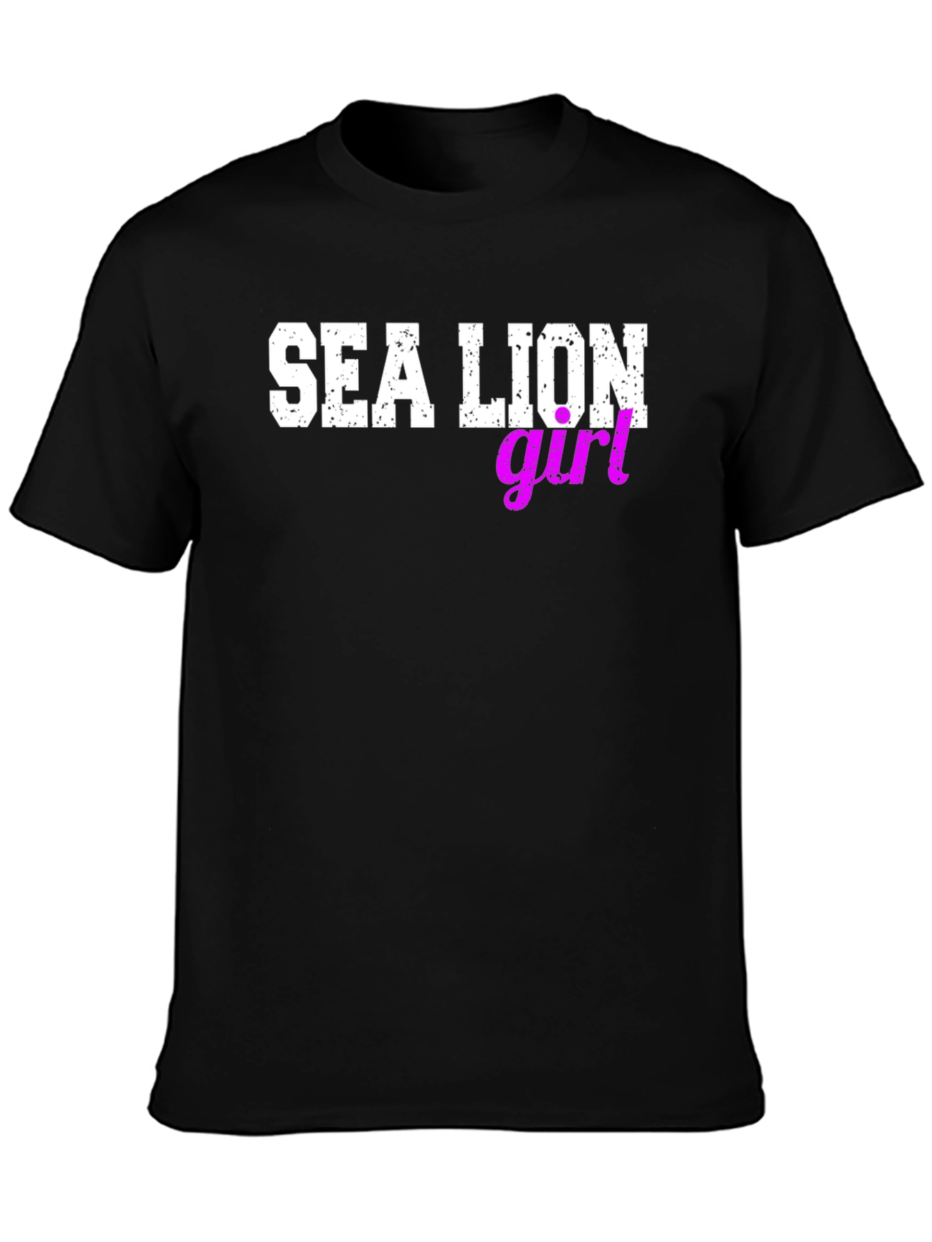 Sea Lion Girl Graphic Tee - Black