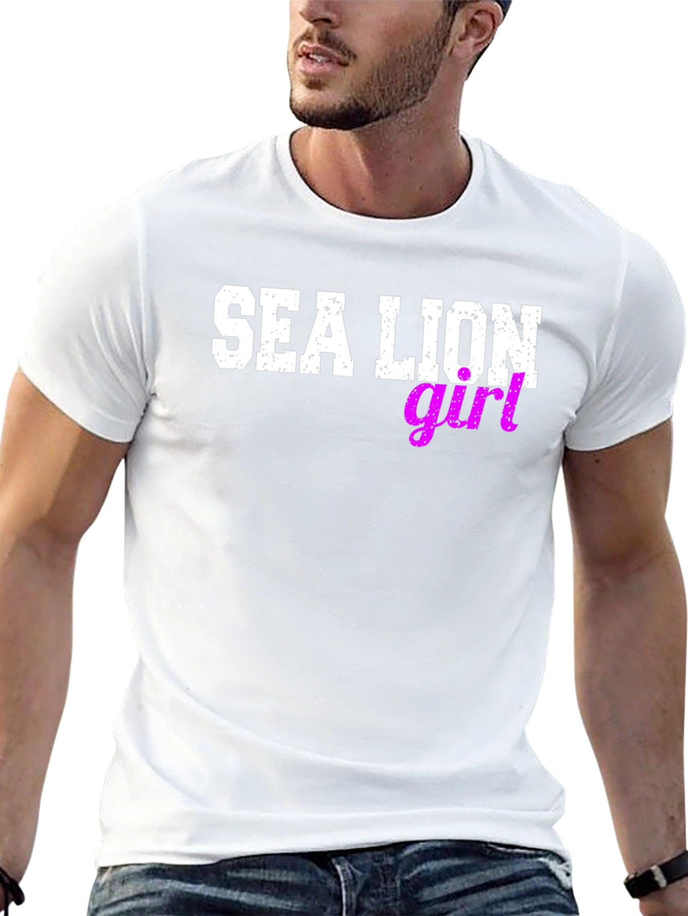 Sea Lion Girl Graphic Tee - Black