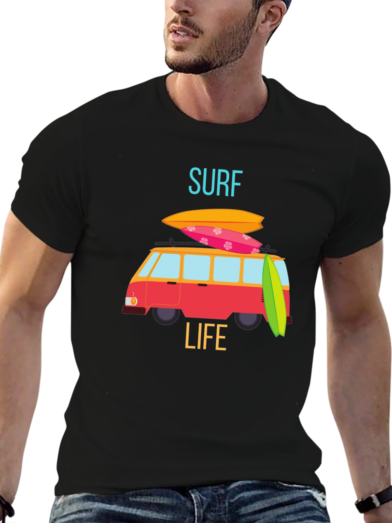 Surf Life Graphic Tee - Beach Van T-Shirt