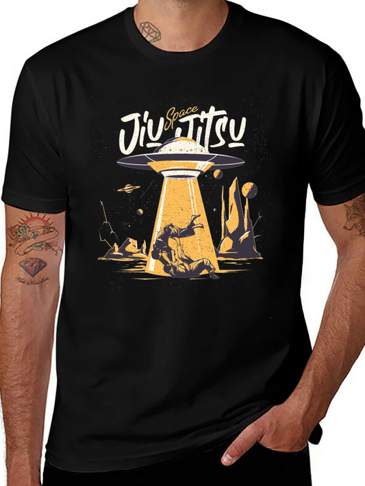 Space Jiu Jitsu Black Graphic Tee