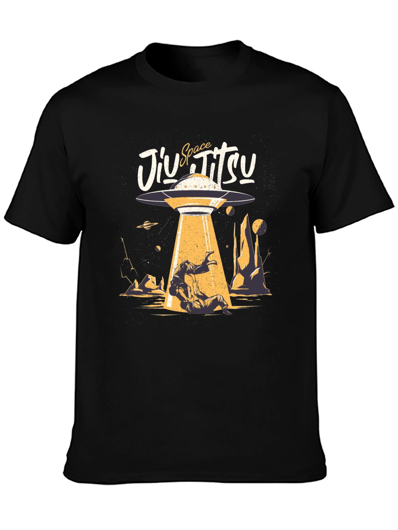 Space Jiu Jitsu Black Graphic Tee