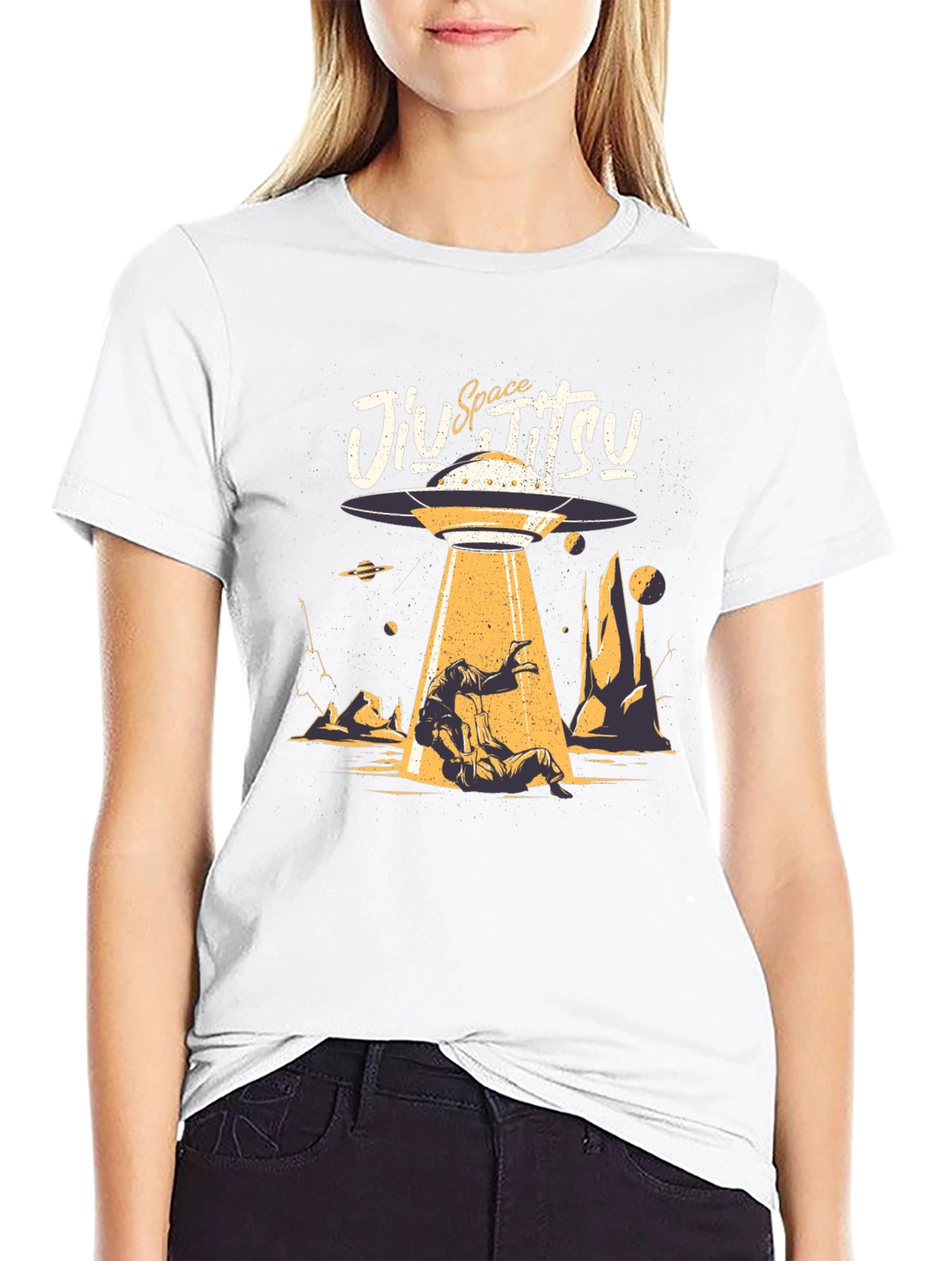 Space Jiu Jitsu Black Graphic Tee