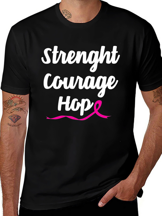 Strength Courage Hope T-Shirt - Breast Cancer Awareness