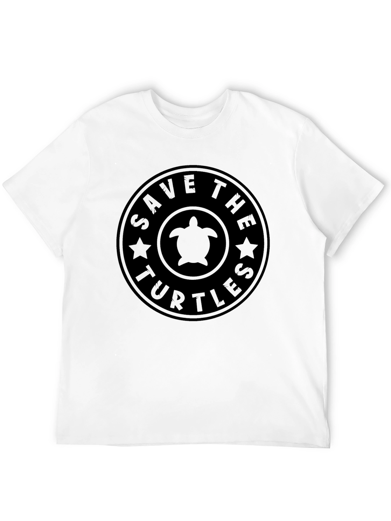 Save The Turtles Graphic T-Shirt - Black Cotton Tee
