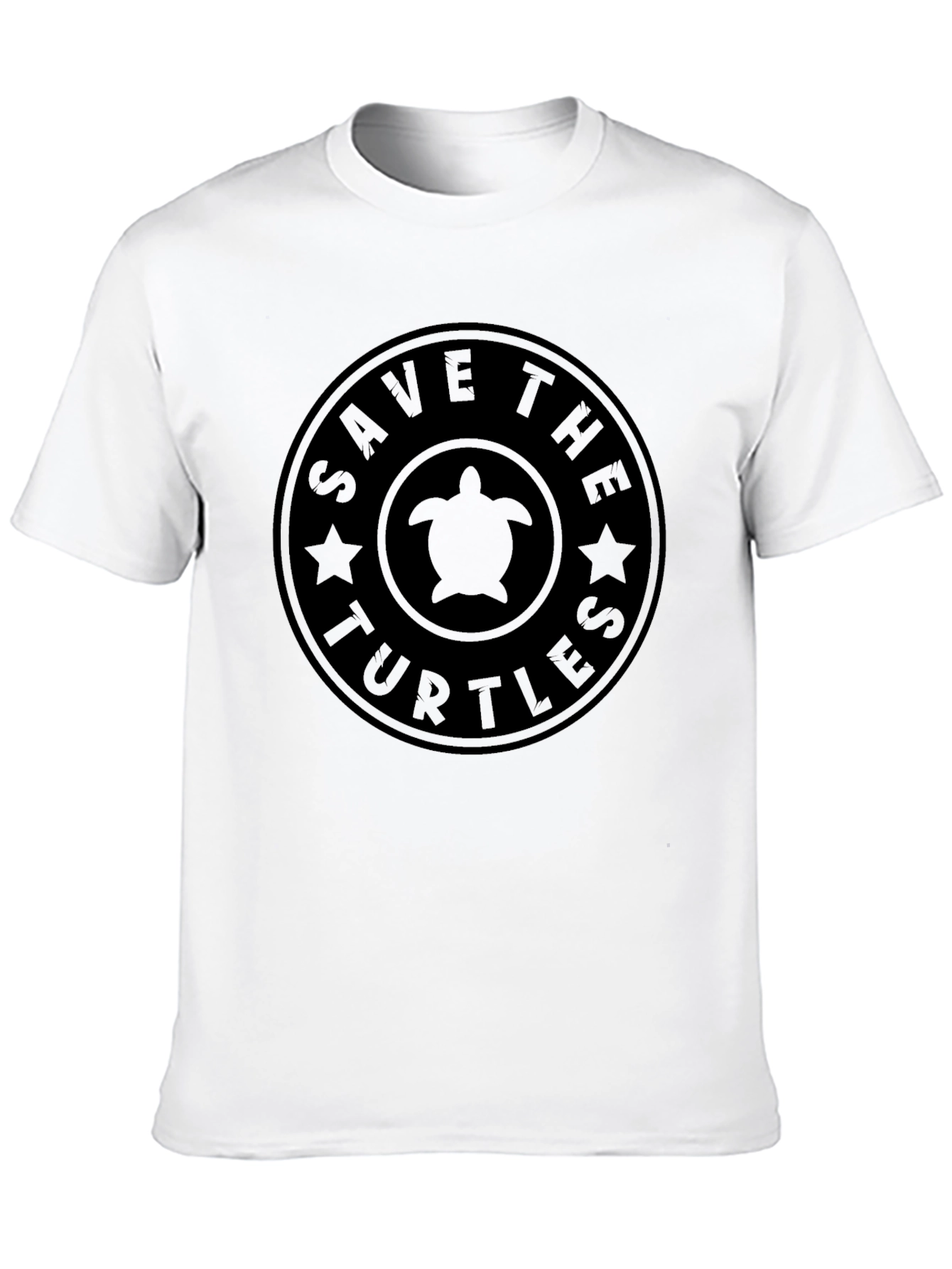 Save The Turtles Graphic T-Shirt - Black Cotton Tee