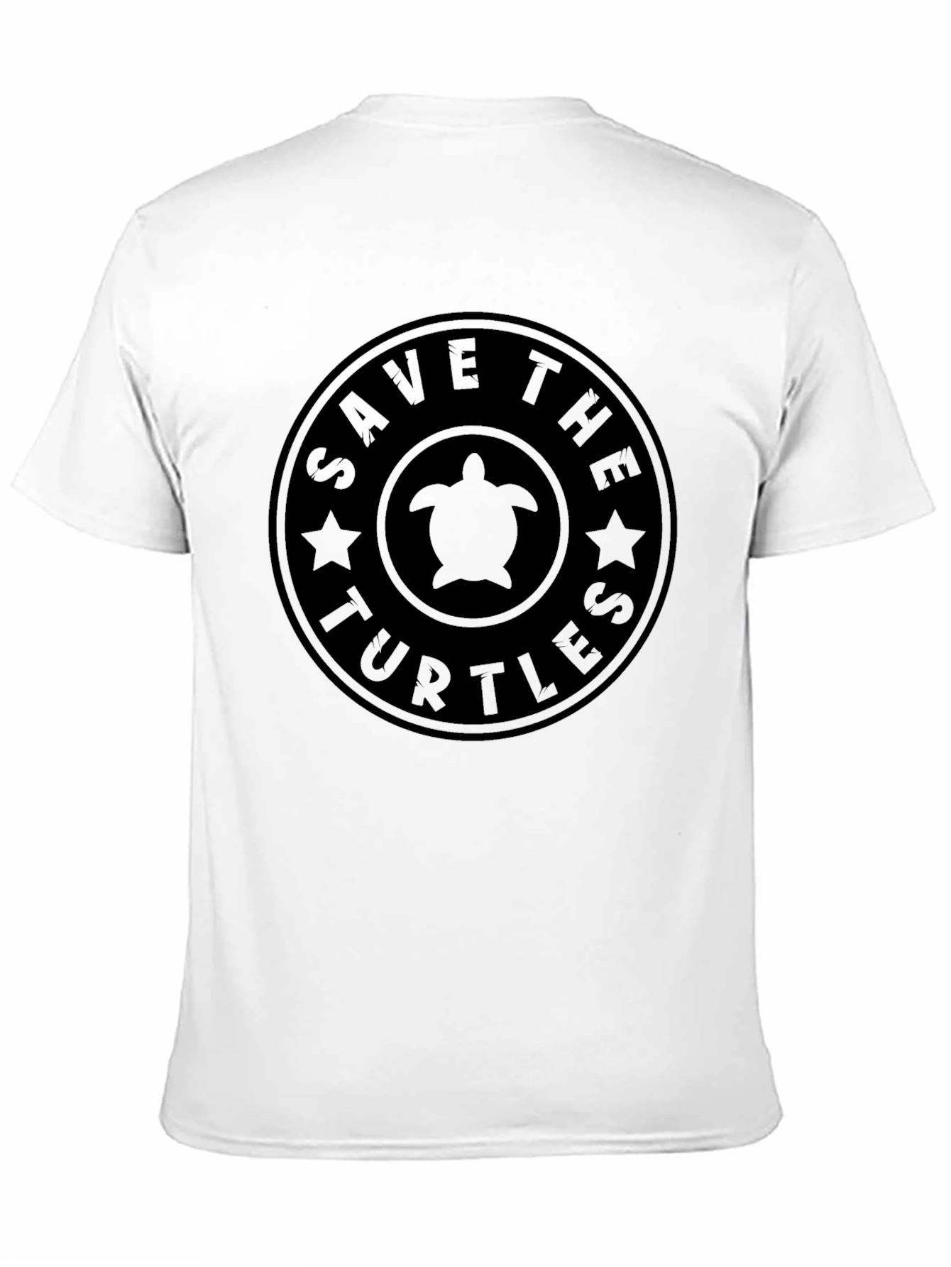 Save The Turtles Graphic T-Shirt - Black Cotton Tee