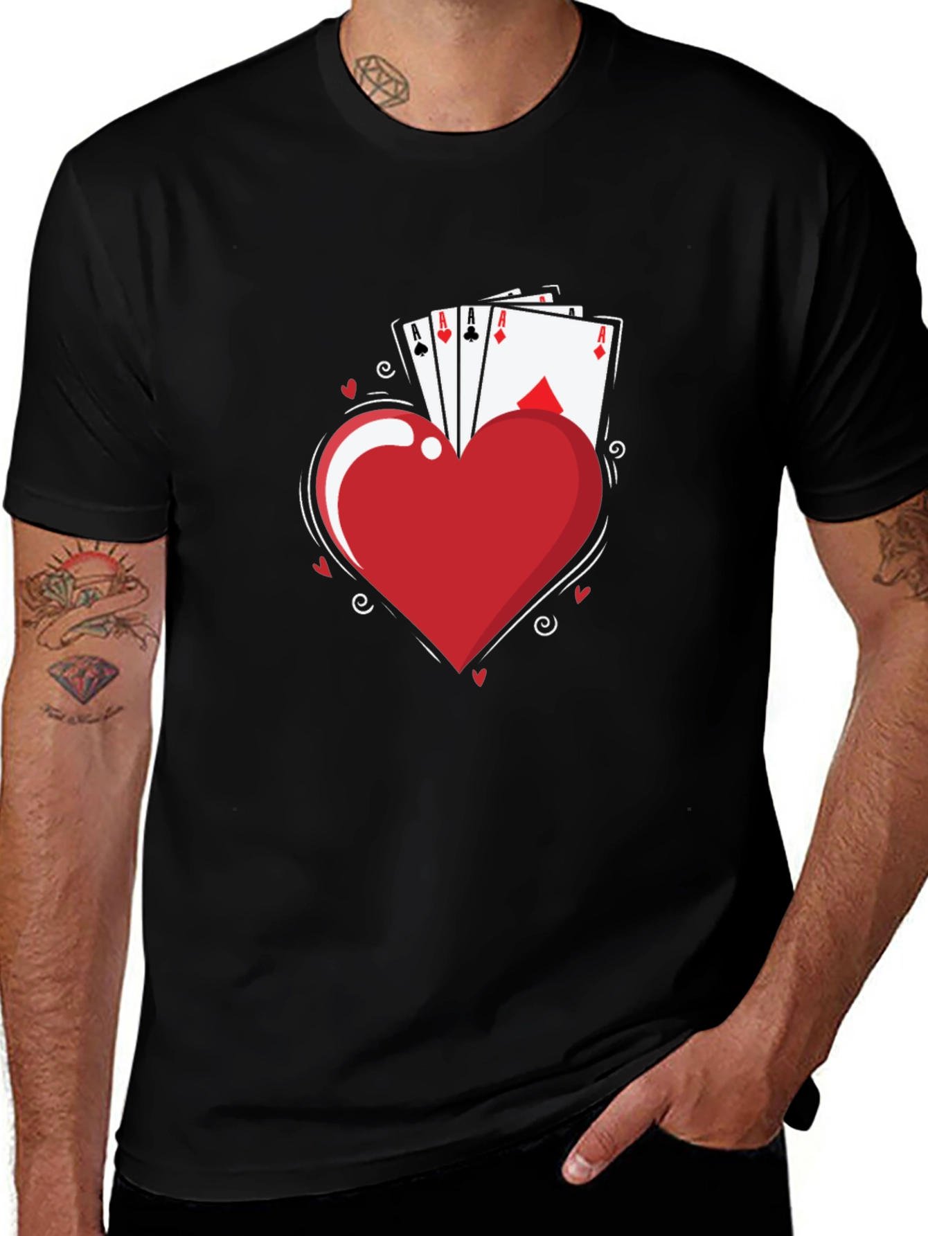 Aces Heart T-Shirt - Lucky Hand Tee
